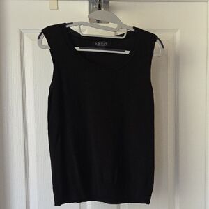 august silk Black Sleeveless Knit Tank Top